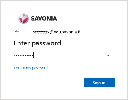 Syötä salasanasi/Enter your password